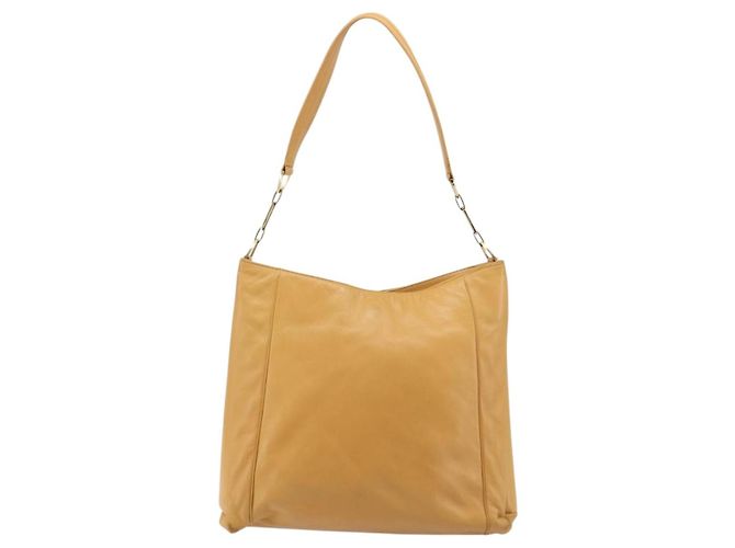 Borsa a Spalla LOEWE Anagram Chain in Pelle Beige Oro Auth 185098 D'oro - vista 2