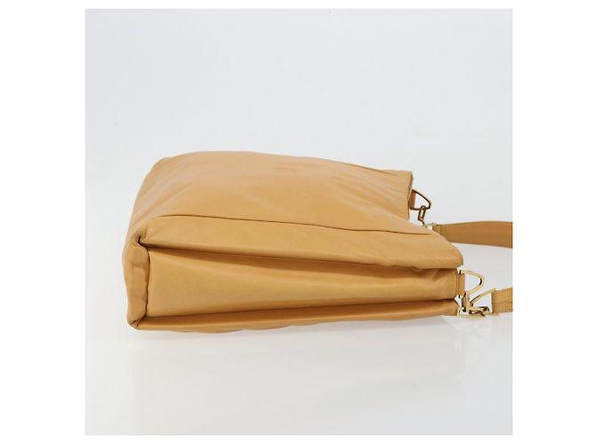 Borsa a Spalla LOEWE Anagram Chain in Pelle Beige Oro Auth 185098 D'oro - vista 3
