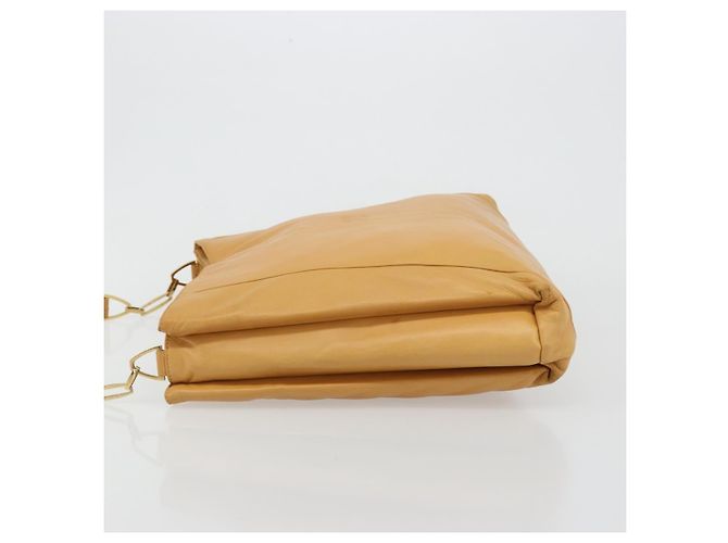 Borsa a Spalla LOEWE Anagram Chain in Pelle Beige Oro Auth 185098 D'oro - vista 4