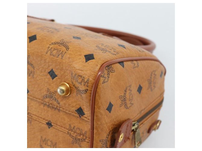 Borsa a Mano MCM Vicetos Logogram PVC Pelle Marrone Oro Auth 185091 D'oro - vista 12
