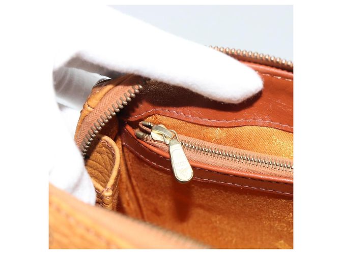 Borsa a Mano MCM Vicetos Logogram PVC Pelle Marrone Oro Auth 185091 D'oro - vista 19