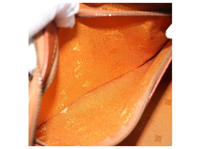 Borsa a Mano MCM Vicetos Logogram PVC Pelle Marrone Oro Auth 185091 D'oro - vista 20