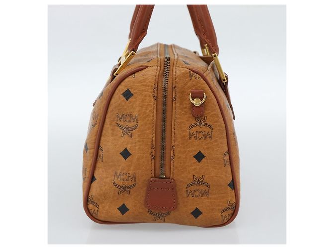 Borsa a Mano MCM Vicetos Logogram PVC Pelle Marrone Oro Auth 185091 D'oro - vista 5