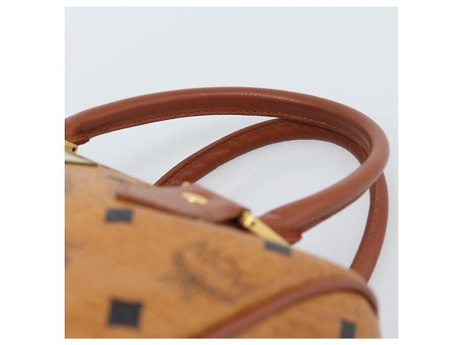 Borsa a Mano MCM Vicetos Logogram PVC Pelle Marrone Oro Auth 185091 D'oro - vista 8