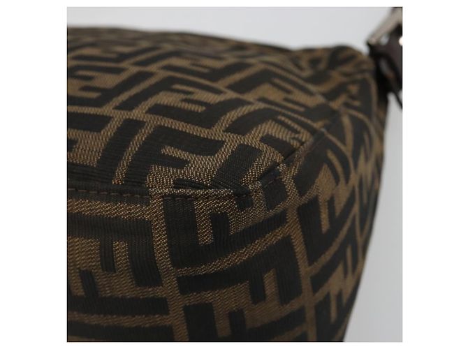 FENDI Zucca Canvas Mamma Baguette Shoulder Bag Black Brown Auth 184905SAM Marrone Nero - vista 12