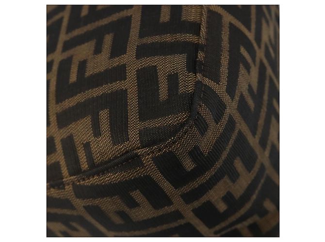 FENDI Zucca Canvas Mamma Baguette Shoulder Bag Black Brown Auth 184905SAM Marrone Nero - vista 13