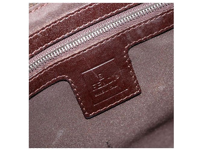 FENDI Zucca Canvas Mamma Baguette Shoulder Bag Black Brown Auth 184905SAM Marrone Nero - vista 18