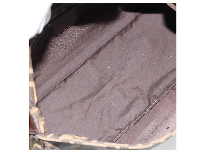 FENDI Zucca Canvas Mamma Baguette Shoulder Bag Black Brown Auth 184905SAM Marrone Nero - vista 19