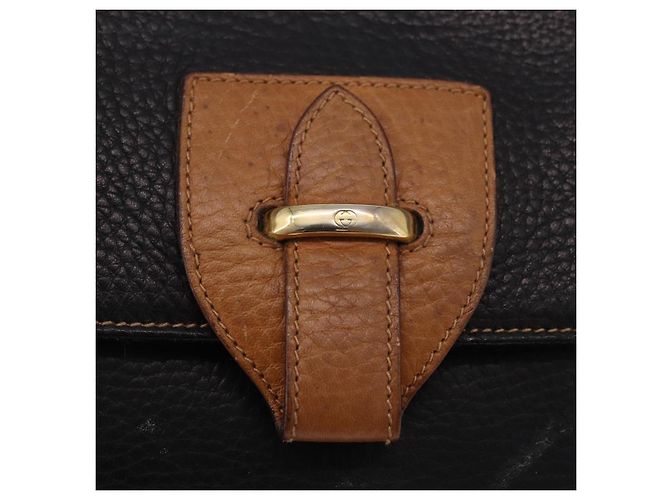 Borsa a tracolla GUCCI in pelle nera e oro Auth ep14739 Nero D'oro - vista 14