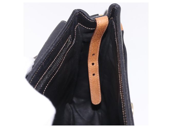 Borsa a tracolla GUCCI in pelle nera e oro Auth ep14739 Nero D'oro - vista 19