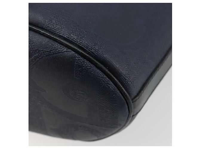 Borsa a tracolla Christian Dior Trotter Canvas PVC Blu Navy Oro Auth BA13388A D'oro - vista 10