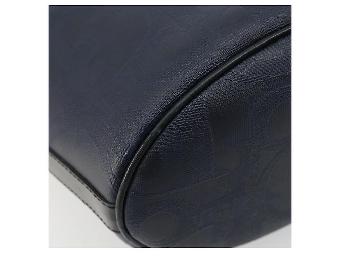 Borsa a tracolla Christian Dior Trotter Canvas PVC Blu Navy Oro Auth BA13388A D'oro - vista 11
