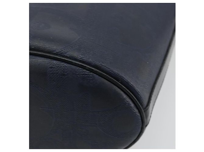 Borsa a tracolla Christian Dior Trotter Canvas PVC Blu Navy Oro Auth BA13388A D'oro - vista 12