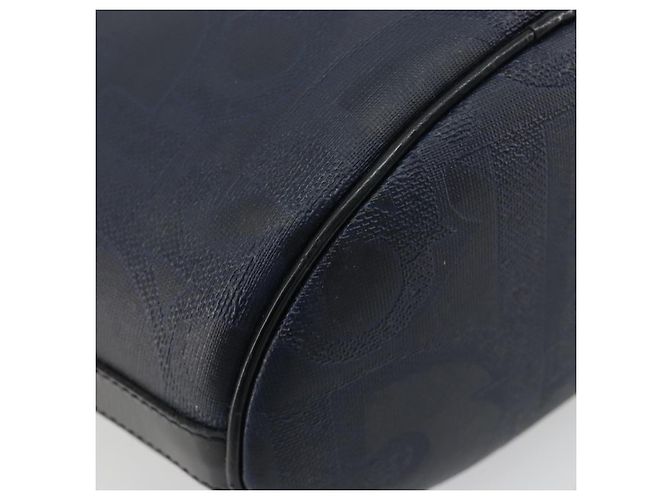 Borsa a tracolla Christian Dior Trotter Canvas PVC Blu Navy Oro Auth BA13388A D'oro - vista 13