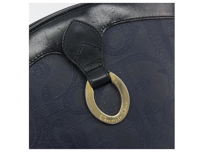 Borsa a tracolla Christian Dior Trotter Canvas PVC Blu Navy Oro Auth BA13388A D'oro - vista 15