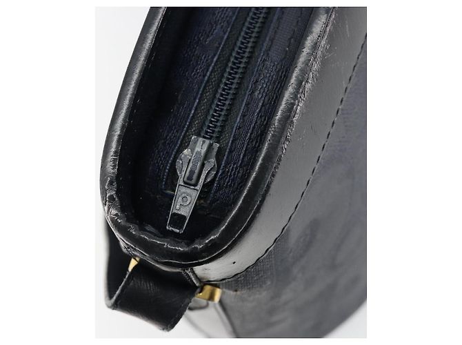 Borsa a tracolla Christian Dior Trotter Canvas PVC Blu Navy Oro Auth BA13388A D'oro - vista 16