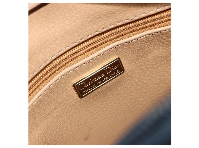 Borsa a tracolla Christian Dior Trotter Canvas PVC Blu Navy Oro Auth BA13388A D'oro - vista 17