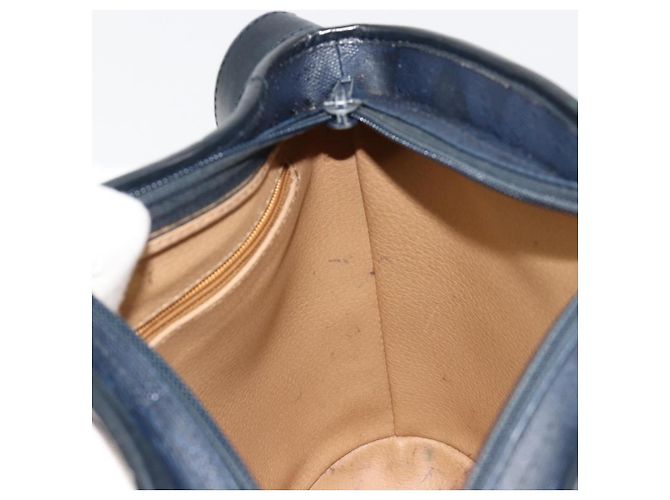 Borsa a tracolla Christian Dior Trotter Canvas PVC Blu Navy Oro Auth BA13388A D'oro - vista 19