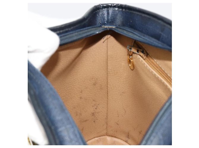 Borsa a tracolla Christian Dior Trotter Canvas PVC Blu Navy Oro Auth BA13388A D'oro - vista 20