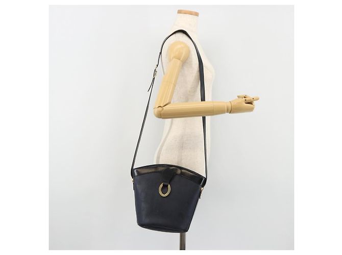 Borsa a tracolla Christian Dior Trotter Canvas PVC Blu Navy Oro Auth BA13388A D'oro - vista 23