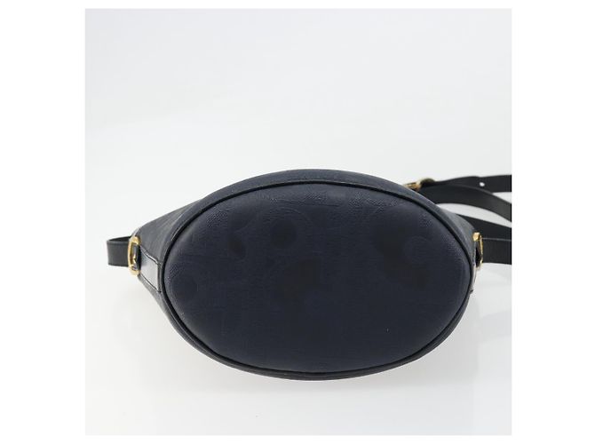Borsa a tracolla Christian Dior Trotter Canvas PVC Blu Navy Oro Auth BA13388A D'oro - vista 9