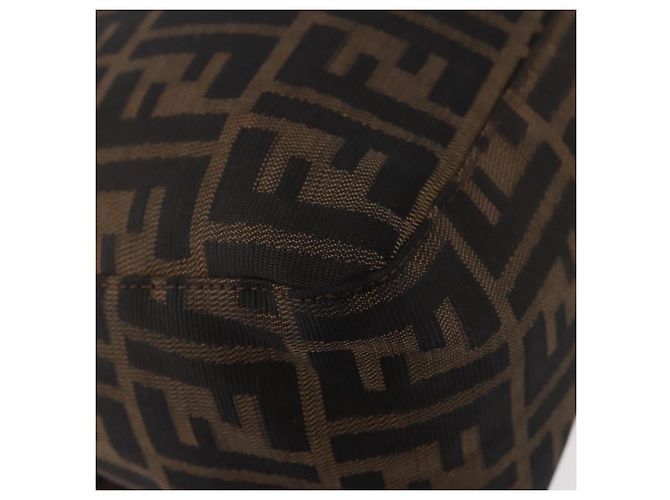 FENDI Zucca Canvas Mamma Baguette Shoulder Bag Black Brown Auth 185682SAV Marrone Nero - vista 12