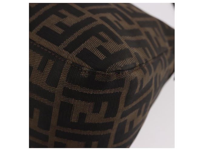 FENDI Zucca Canvas Mamma Baguette Shoulder Bag Black Brown Auth 185682SAV Marrone Nero - vista 13