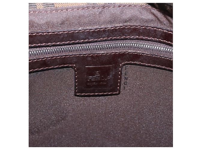 FENDI Zucca Canvas Mamma Baguette Shoulder Bag Black Brown Auth 185682SAV Marrone Nero - vista 18