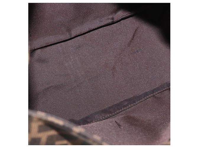 FENDI Zucca Canvas Mamma Baguette Shoulder Bag Black Brown Auth 185682SAV Marrone Nero - vista 19