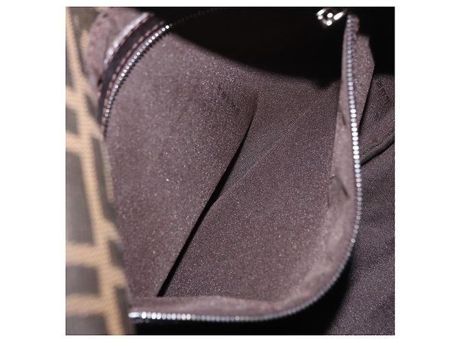 FENDI Zucca Canvas Mamma Baguette Shoulder Bag Black Brown Auth 185682SAV Marrone Nero - vista 23