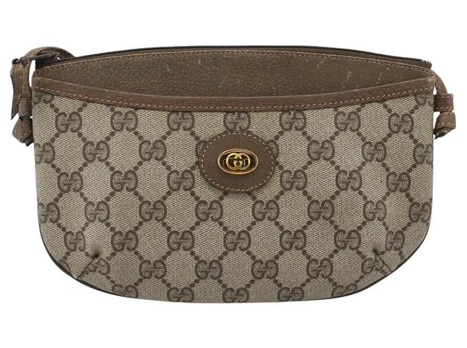 GUCCI GG Supreme Schultertasche PVC Beige Gold 904 02 020 Auth 184952 Golden - Ansicht 2