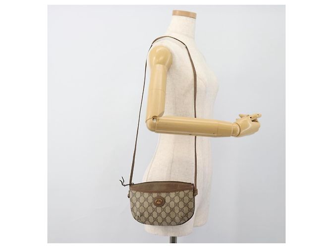 GUCCI GG Supreme Schultertasche PVC Beige Gold 904 02 020 Auth 184952 Golden - Ansicht 21