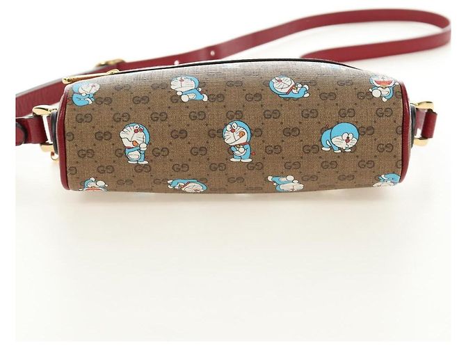 Borsa GUCCI Collaborazione Doraemon Micro GG Supreme PVC Beige 647784 Auth 184387M D'oro - vista 10
