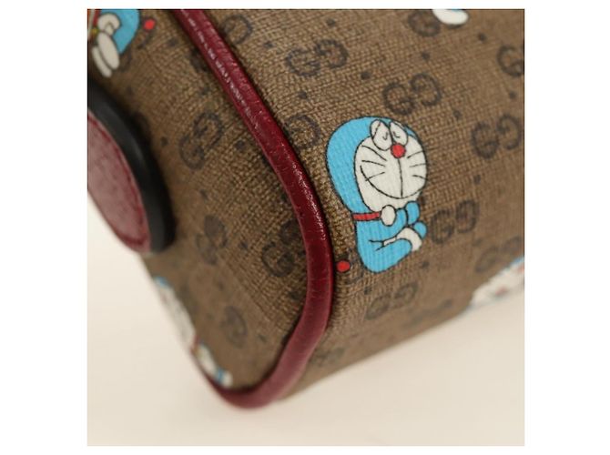Borsa GUCCI Collaborazione Doraemon Micro GG Supreme PVC Beige 647784 Auth 184387M D'oro - vista 11