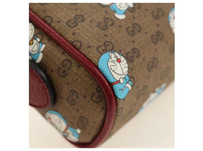 Borsa GUCCI Collaborazione Doraemon Micro GG Supreme PVC Beige 647784 Auth 184387M D'oro - vista 13