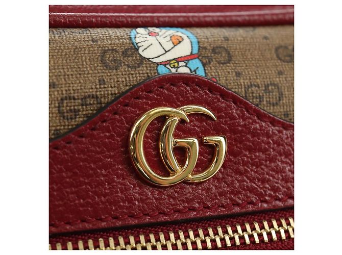 Borsa GUCCI Collaborazione Doraemon Micro GG Supreme PVC Beige 647784 Auth 184387M D'oro - vista 15