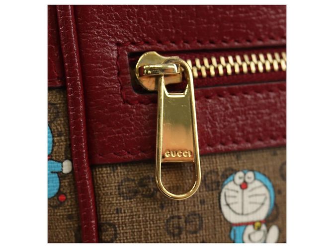 Borsa GUCCI Collaborazione Doraemon Micro GG Supreme PVC Beige 647784 Auth 184387M D'oro - vista 16
