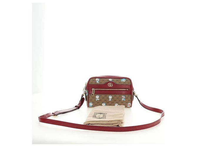 Borsa GUCCI Collaborazione Doraemon Micro GG Supreme PVC Beige 647784 Auth 184387M D'oro - vista 28