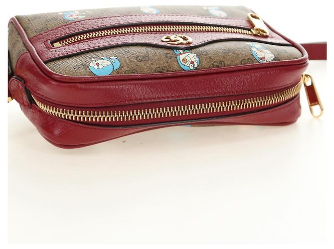 Borsa GUCCI Collaborazione Doraemon Micro GG Supreme PVC Beige 647784 Auth 184387M D'oro - vista 6