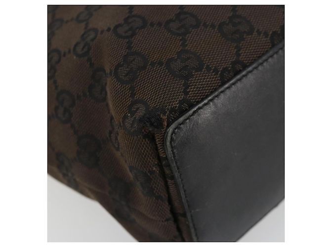Borsa GUCCI GG Canvas Nera Oro 002 1099 Auth ka4695 Nero D'oro - vista 11