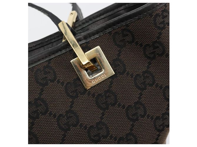Borsa GUCCI GG Canvas Nera Oro 002 1099 Auth ka4695 Nero D'oro - vista 14