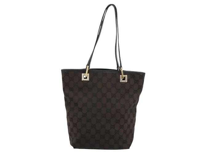 Borsa GUCCI GG Canvas Nera Oro 002 1099 Auth ka4695 Nero D'oro - vista 2
