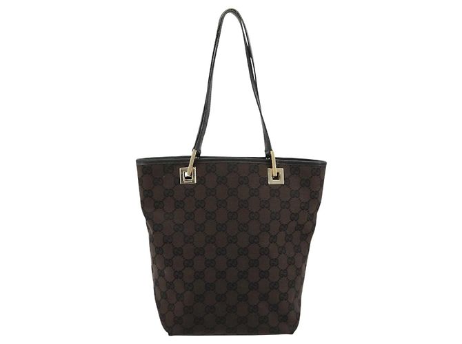 Borsa GUCCI GG Canvas Nera Oro 002 1099 Auth ka4695 Nero D'oro - vista 3