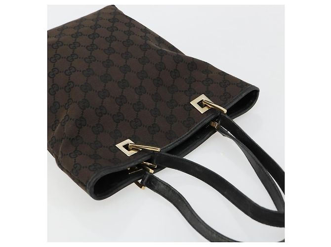 Borsa GUCCI GG Canvas Nera Oro 002 1099 Auth ka4695 Nero D'oro - vista 6