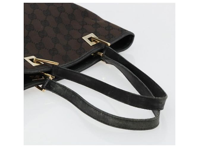 Borsa GUCCI GG Canvas Nera Oro 002 1099 Auth ka4695 Nero D'oro - vista 7