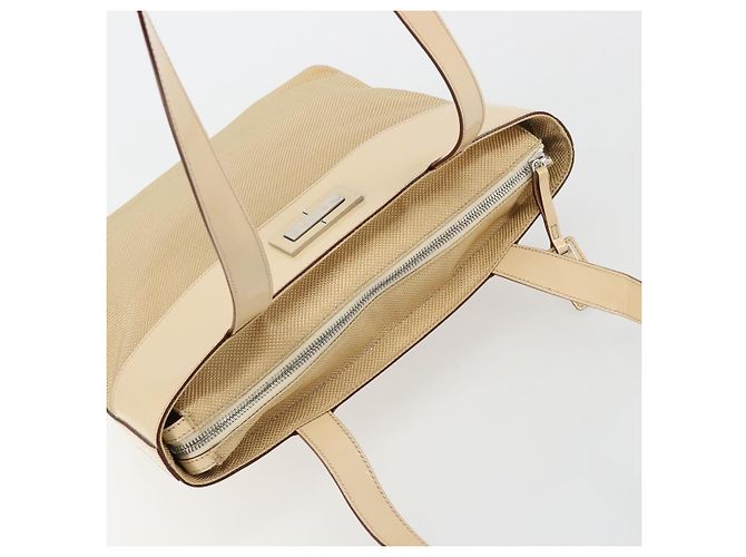 Céline CELINE Tote Bag Canvas Beige Gold CC Auth ti3959 Golden - Ansicht 6