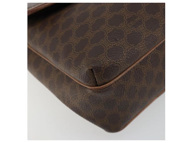 Céline Borsa a tracolla CELINE in tela Macadam PVC Pelle Marrone Oro Auth bs35574 D'oro - vista 11