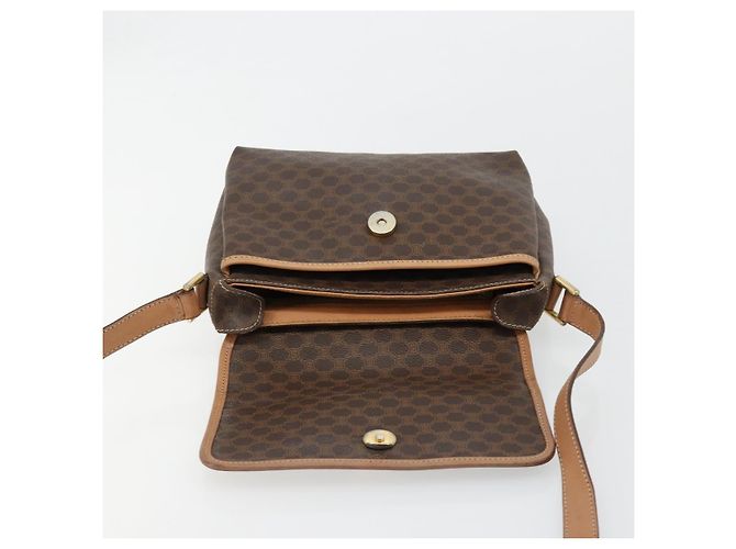Céline Borsa a tracolla CELINE in tela Macadam PVC Pelle Marrone Oro Auth bs35574 D'oro - vista 15