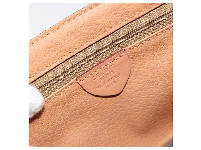 Céline Borsa a tracolla CELINE in tela Macadam PVC Pelle Marrone Oro Auth bs35574 D'oro - vista 16