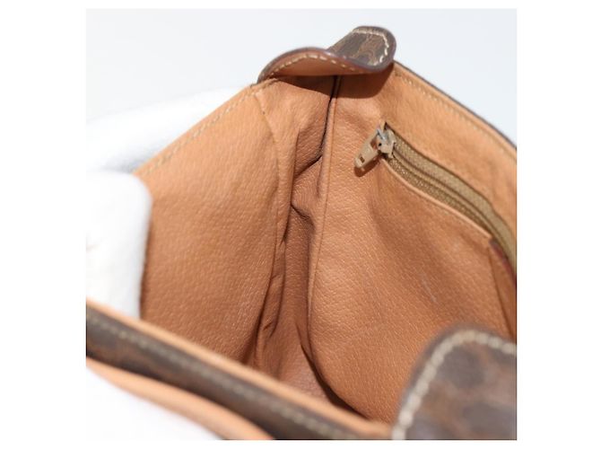 Céline Borsa a tracolla CELINE in tela Macadam PVC Pelle Marrone Oro Auth bs35574 D'oro - vista 19